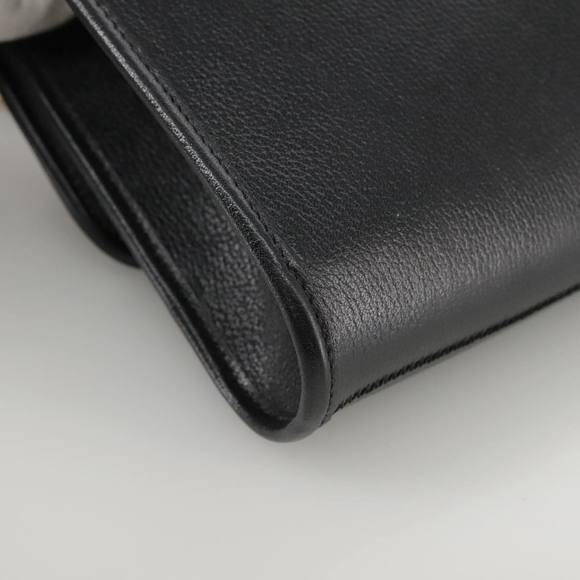 Christian Dior Chain Shoulder Bag Leather Black Gold Auth 109077 - Picture 15 of 16